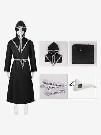 ブラック ヴィンテージ セット レトロ ポリエステル スカル長袖レトロ衣装男性用