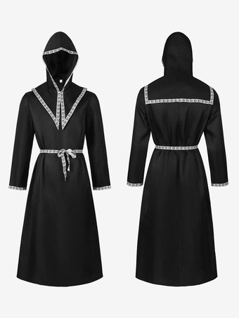 ブラック ヴィンテージ セット レトロ ポリエステル スカル長袖レトロ衣装男性用