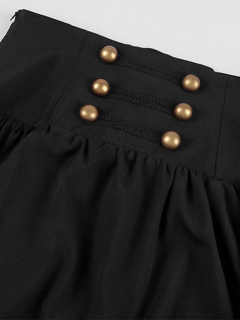 黒レトロ衣装レースアップポリエステルスカート女性のレトロマリーアントワネット衣装スカート 18 世紀衣装