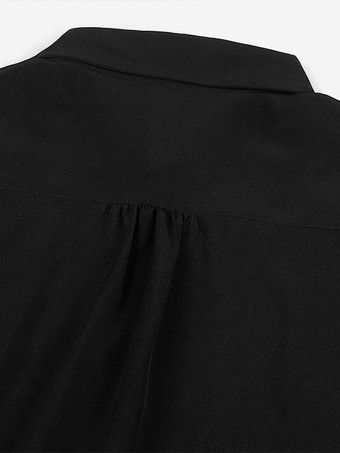 ブラックヴィンテージトップルネサンスポリエステルレース長袖レトロコスチューム男性用