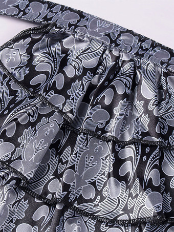 グレーヴィンテージトップルネッサンスプリーツ花柄長袖ポリエステルポリエステル繊維シャツレトロ衣装男性のための