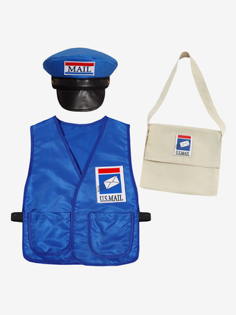 キッズハロウィンコスチュームブルーハロウィンポリエステル繊維ポリエステルセット子供のチョッキバッグ