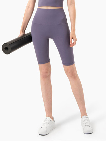 Shorts de ioga para mulheres de cintura alta de náilon para ciclismo