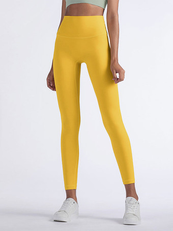 ゴールドヨガレギンス 女性用 ハイウエスト ナイロン スポーツパンツ