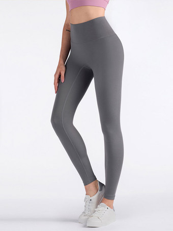 グレイヨガレギンス 女性用 ハイウエスト ナイロン スポーツパンツ