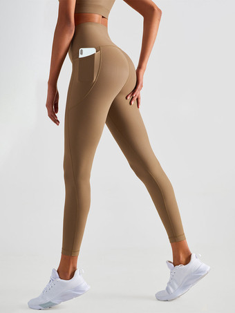 Pantaloni da yoga Leggings sportivi da corsa in nylon a vita alta per le donne