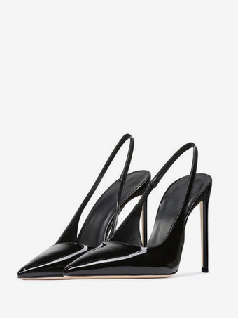 Zapatos de vestir negros de tacón alto para mujer con punta estrecha y tacón de aguja