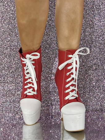 メンズセクシーブーツ アンクルブーツ プラットフォーム レースアップ ハイヒール ブーティ