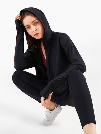 スポーツ アウター フード付き長袖 日焼け止め アクティブウェア