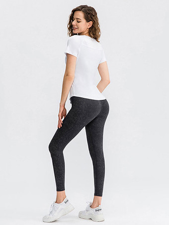 ランニング Tシャツ ジュエルネック 半袖 ヨガトップ 女性用