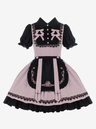 スイートロリータドレス ポリエステル半袖ドレス