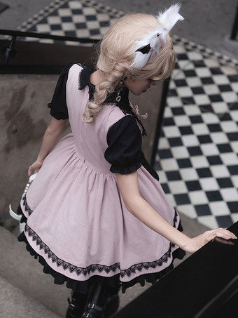 スイートロリータドレス ポリエステル半袖ドレス