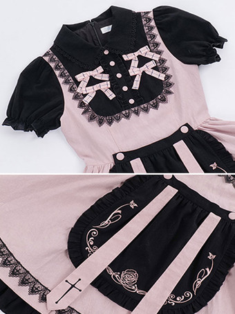 スイートロリータドレス ポリエステル半袖ドレス