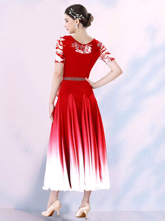 社交ダンス衣装 トゥレレッド レディース ライクラスパンデックス ドレス ダンスドレス