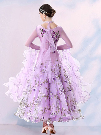 女性用社交競技ドレス モダンパフォーマンスコスチューム ハンドメイドタンゴダンスドレス フォックストロット フラメンコダンス衣装