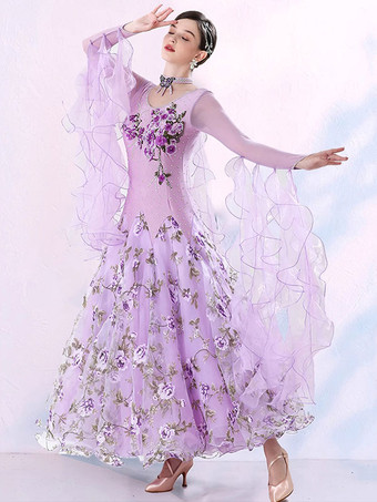 女性用社交競技ドレス モダンパフォーマンスコスチューム ハンドメイドタンゴダンスドレス フォックストロット フラメンコダンス衣装