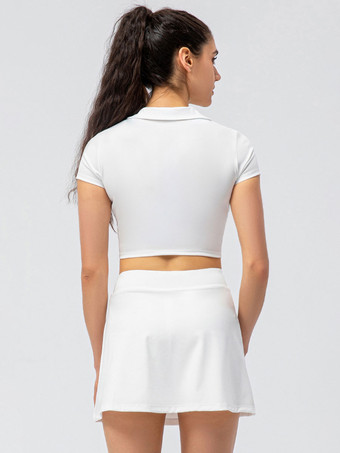 テニス スポーツ セット ターンダウンカラー 半袖 ヨガ アクティブウェア