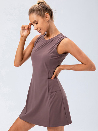 女性用テニスドレスノースリーブゴルフアクティブウェア