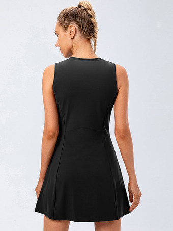 女性用テニスドレスノースリーブゴルフアクティブウェア