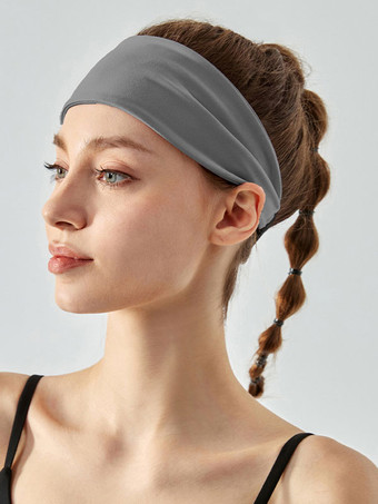 グレイ女性用スポーツヘッドバンドアクティブアクセサリー
