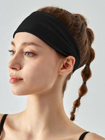 ブラック 女性用スポーツヘッドバンドアクティブアクセサリー