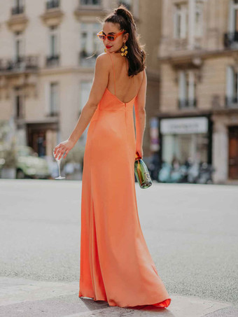 ブライドメイドドレス 弾性シルクのようなサテン Aライン スイープ ウェディングパーティードレス