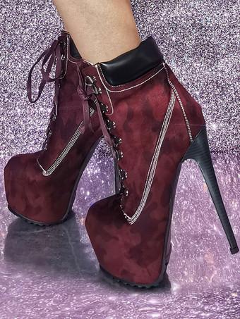 Burgundy 2025 platform booties