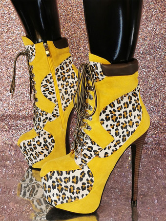 レディース マイクロ スエード アッパー ラウンドトゥ アンクル ブーツ