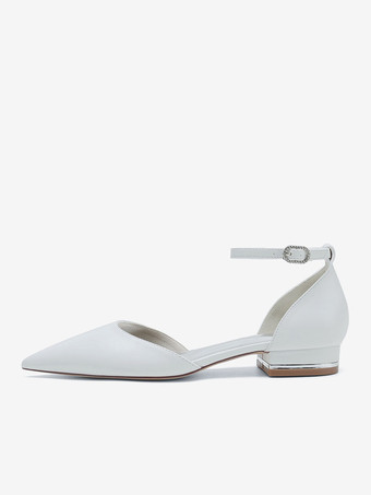 ブライダルシューズ ブライダルフラット PUレザー ポインテッドトゥ