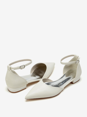 ブライダルシューズ ブライダルフラット PUレザー ポインテッドトゥ