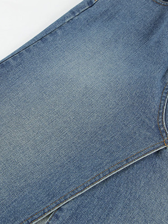 女性スカート ブルー フリンジ デニム ロング レディース ボトムス