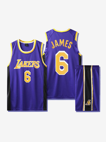 Lakers Basketball Jersey Number 6 LeBron James Man 2 Pieces Short