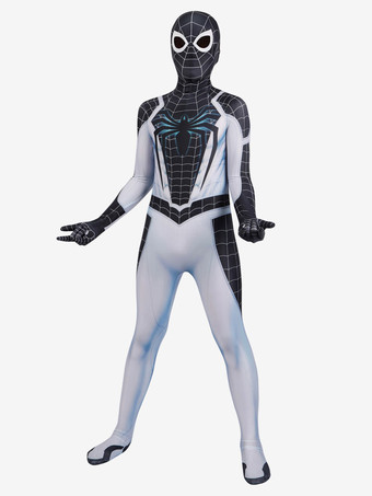 ホワイト スパイダーマン ゲーム ネガティブスーツ スパイダーマン キッズ コスプレスーツ