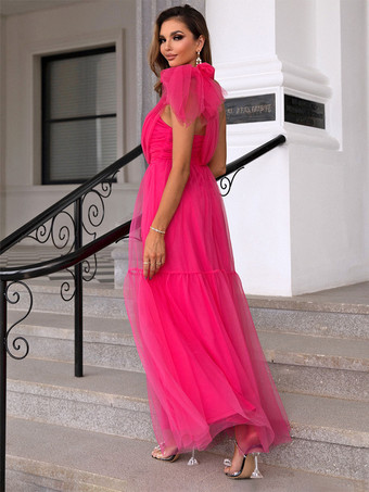 プロム マキシ ドレス ブラック ワンショルダー プリーツ ノースリーブ セミフォーマル ドレス