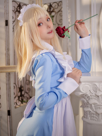 スイートロリータドレス ポリエステル長袖フリルドレス