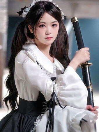 ゴスロリ ドレス 花 フリル ブラック ブラック