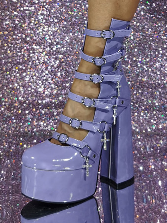 女性のセクシーなハイヒールの花のパテント PU アッパー パンプス