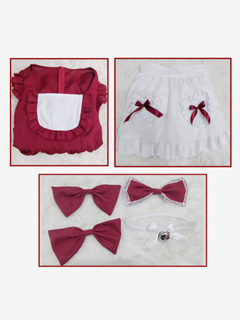 Süßes Lolita-Kleid aus Polyester mit kurzen Ärmeln