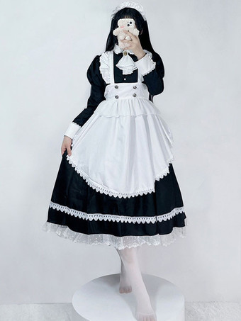 Gothic Lolita Dresses Lace Ruffles Black Black