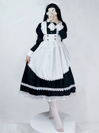 Gothic Lolita Dresses Lace Ruffles Black Black