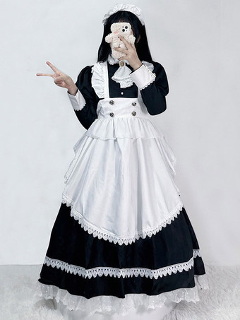 Gothic Lolita Dresses Lace Ruffles Black Black