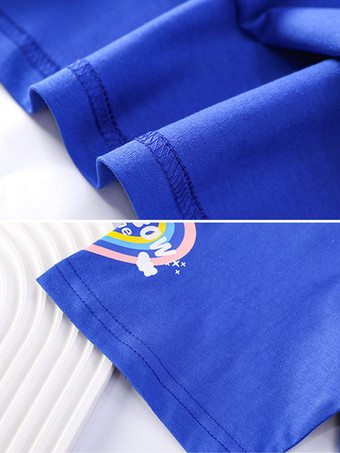 ヒップホップ ダンス衣装 子供 ブルー メンズ ダンサー トップ パンツ セット ポリエステル ストリート ダンス衣装