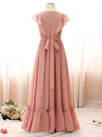 アイボリー スイート ノースリーブ サッシュ フラワー ガール ドレス ディナー ドレス