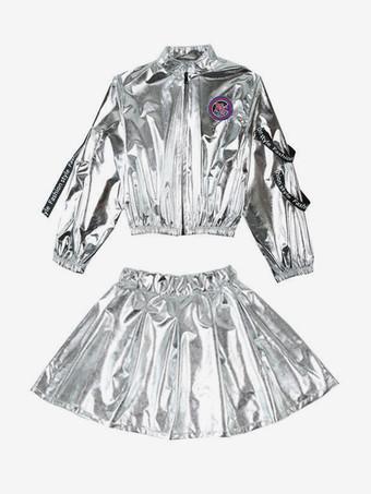 Silver metallic dance clearance skirt