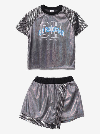 ジャズダンス衣装女性用ポリエステルスカートトップダンスウェア