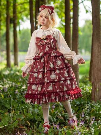 クラシック ロリータ ドレス ポリエステル ノースリーブ クラシック ロリータ ドレス ディープ ブルー