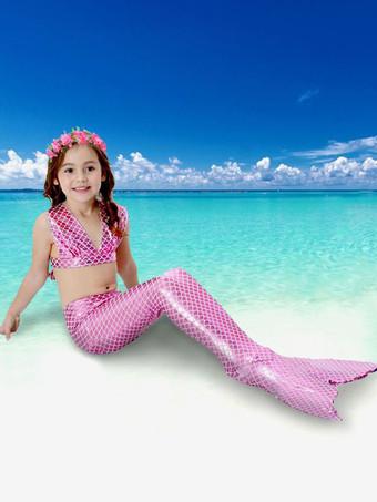 IEFIEL Leggings Sirène Écailles Pailletées Enfant Fille – Collant Mermaid Costume Queue De Poisson Pour Danse, Cosplay, Anniversaire, Noël 2-12 Ans