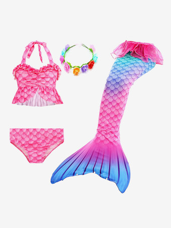 グラデーションカラーキッズ ハロウィン コスチューム ブルー ハロウィン セット 子供用 ポリエステル繊維 ポリエステル トップ スカート