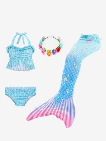 ライトスカイブルーキッズ ハロウィン コスチューム ブルー ハロウィン セット 子供用 ポリエステル繊維 ポリエステル トップ スカート