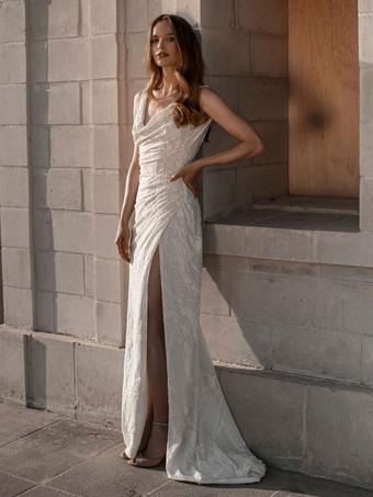 Evening Dress Mermaid V-Neck With Train Sleeveless Backless Split Front Formal Party Dresses Free Customization